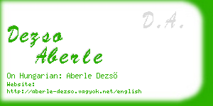 dezso aberle business card